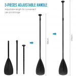 Весло для САП-борда, 3х секц, (158-215см), черное, простое (полоски)