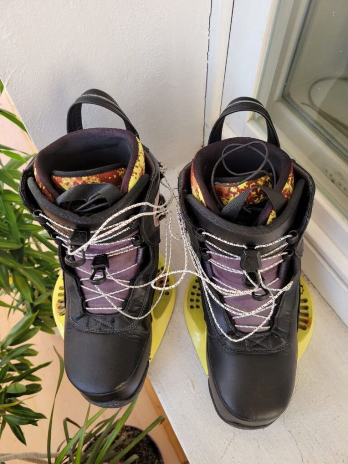 Крепления для вейкборда Slingshot RAD + boots blk/yellow USED=v.good (27cm)