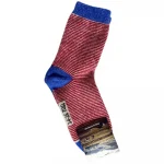 Носки TOD из монгольской шерсти Синий "Красные полоски"