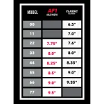 Размерная сетка подвесок Ace