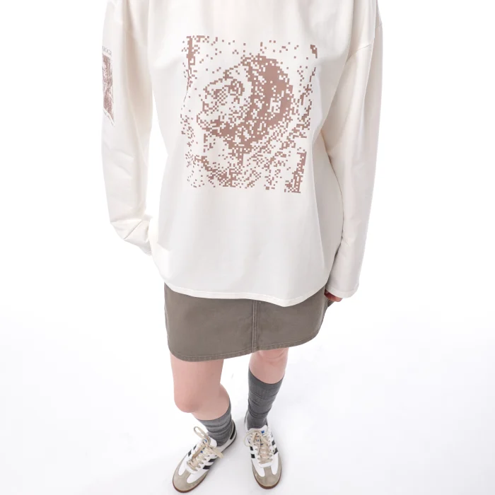 Лонгслив Стенограффия Нейронка молочный