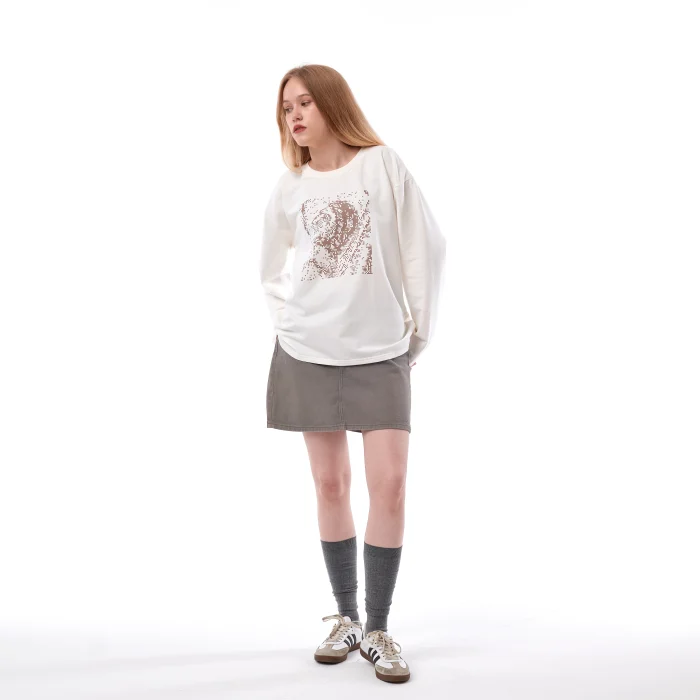 Лонгслив Стенограффия Нейронка молочный