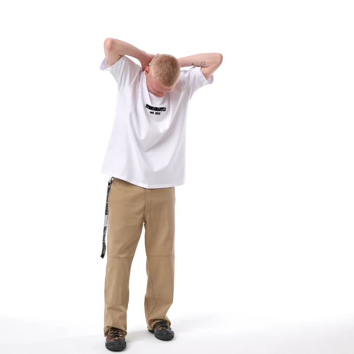 Футболка Стенограффия лого Белая (вышивка)