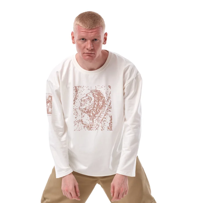 Лонгслив Стенограффия Нейронка молочный