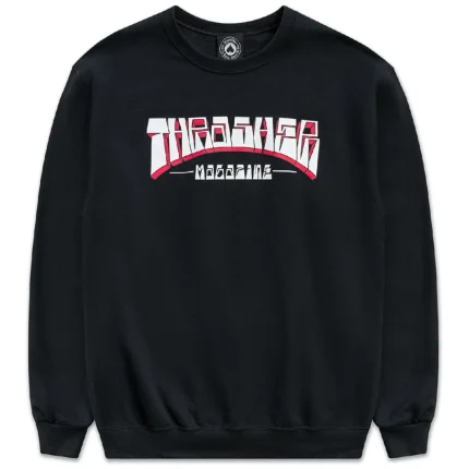 Свитшот Trasher black chest exaggerated letters logo