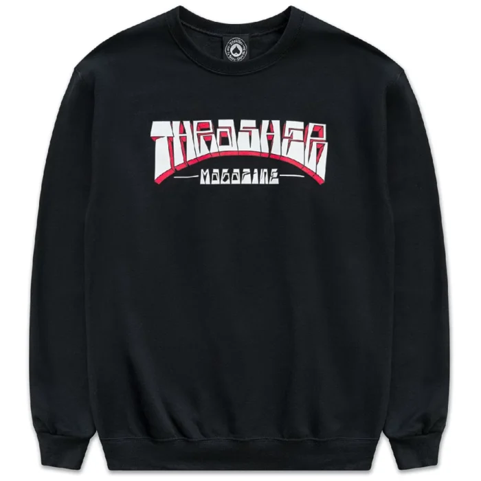Свитшот Trasher black chest exaggerated letters logo Свитшот Trasher black chest exaggerated letters logo