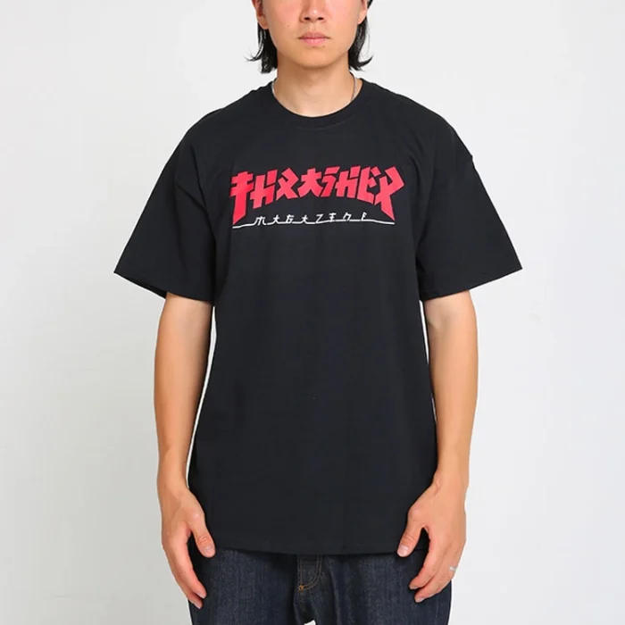 Футболка Trasher Japanese LOGO Godzilla blk