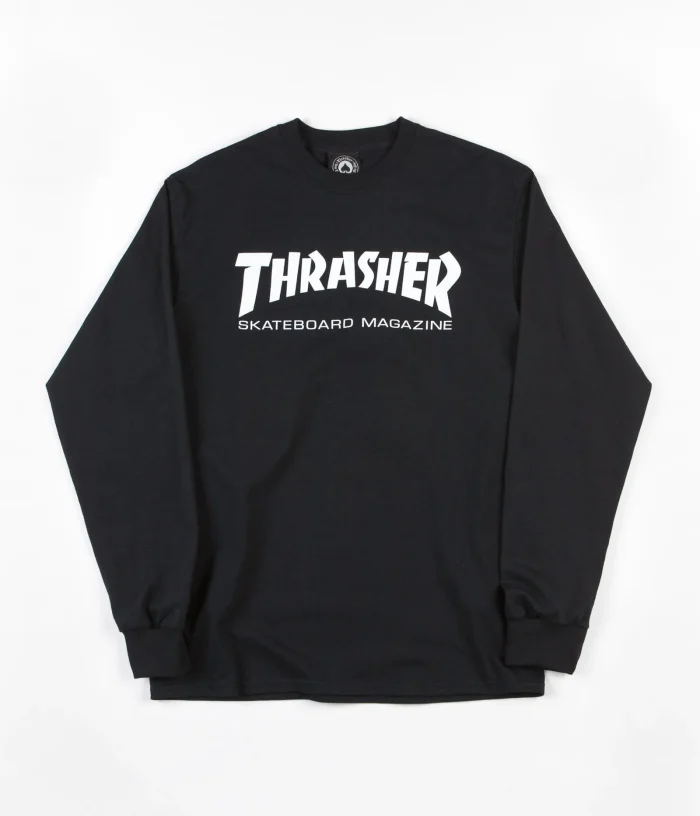 Лонгслив Trasher Black and White Chest Logo Лонгслив Trasher Black and White Chest Logo