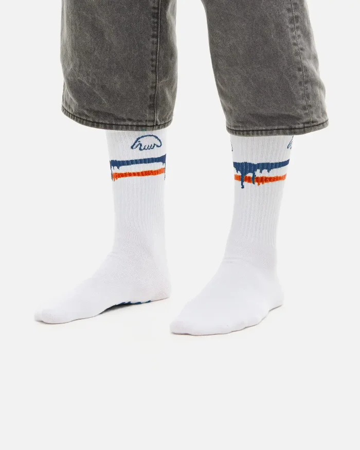 Anteater white stripes socks