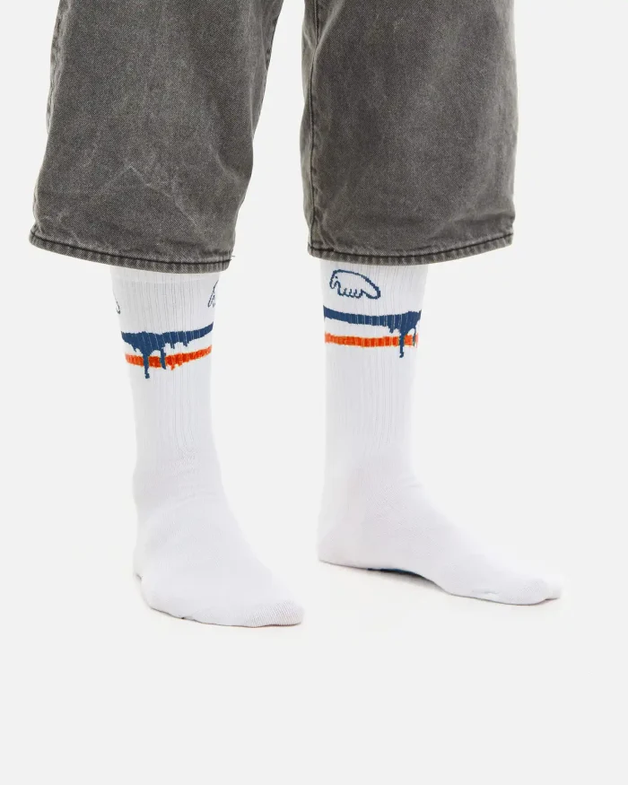 Anteater white stripes socks