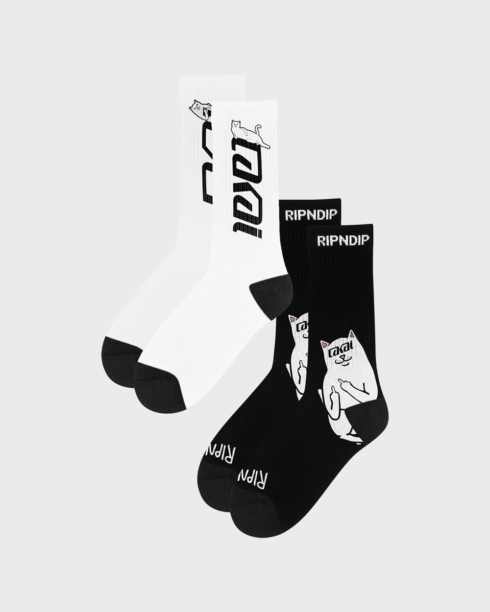 7.1_LAKAI-X-RIPNDIP-LORD-NERM-SOCKS-PACK-BLACK---WHITE Носки RIPNDIP X LAKAI Lord Nerman Socks 2 пары