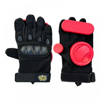 Перчатки со слайдерами для лонгборда BroStuff black sliders red