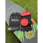 Перчатки со слайдерами для лонгборда BroStuff black sliders red